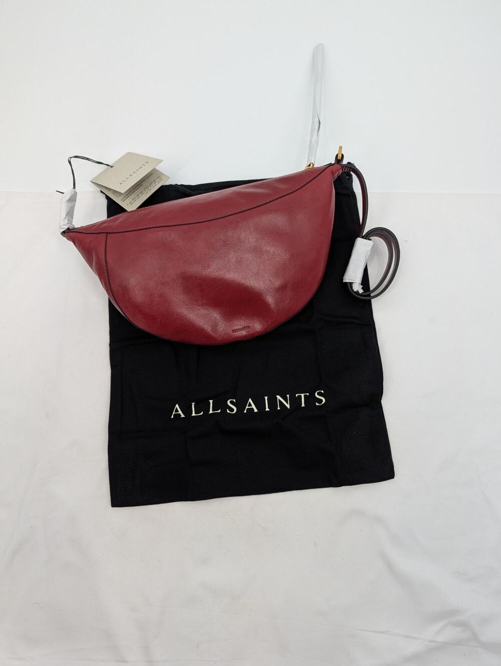 NWT AllSaints Luna Micro Bag Pyrrol Red Cow Leather Western Rodeo Ranch Cowgirl